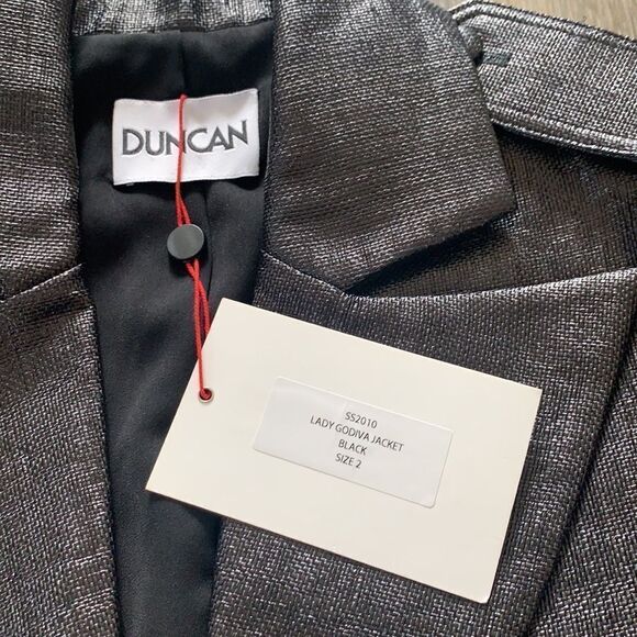 Michelle Duncan Cropped Coated Canvas Lady Godiva Jacket sz 2 - Picture 12 of 13